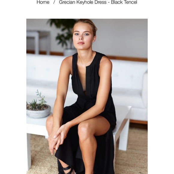 Emerson Fry Black Grecian Maxi Dress Sz 10 - Picture 2 of 7